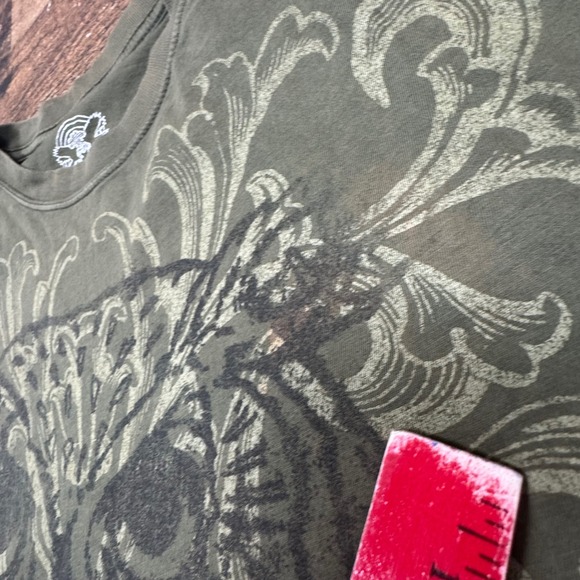 XLARGE Mens Graphic T Shirt Owl Vintage Style Short‎ Sleeve Green Large - Picture 2 of 8